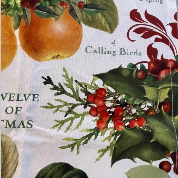 In a Pear Tree Kitchen Tea Towel Set of 2 Michel Designs 12 Days of Christmas - Picture 10 of 13